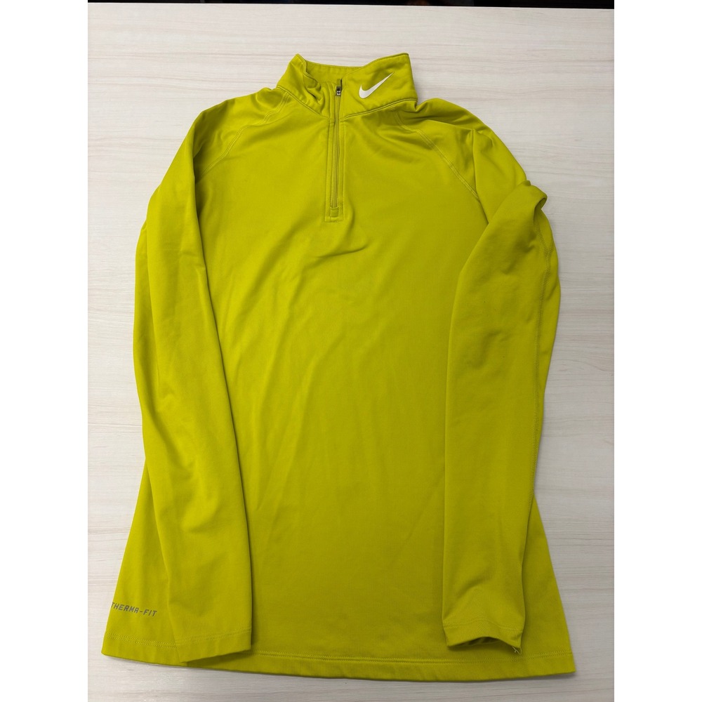 Nike Therma-FIT 1/4 Zip Pullover Women's XL Volt Yellow Running Training Top